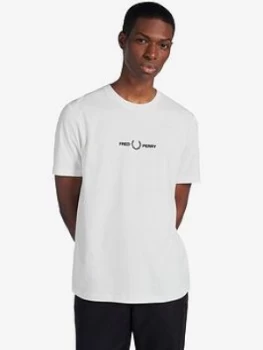 Image of Fred Perry Graphic T-Shirt, White, Size L, Men