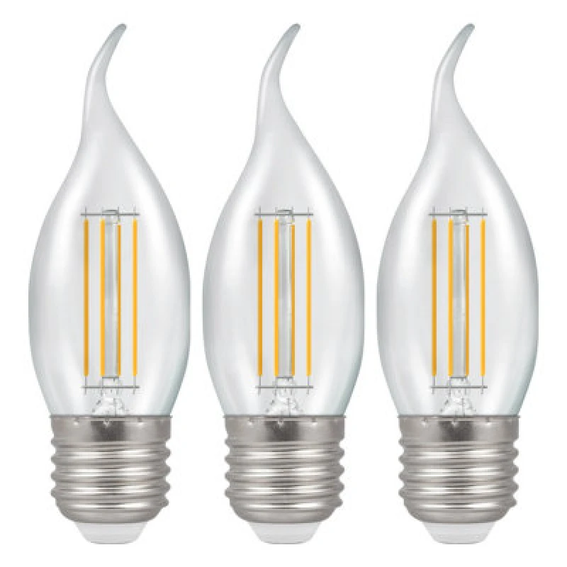 Image of Crompton Lamps LED Bent Tip Candle 4.2W E27 Filament Warm White Clear