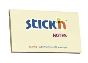 Image of Value Stickn Sticky Notes 76x127mm Pastel Yellow PK12