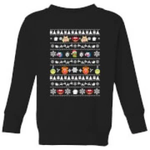 Image of Muppets Pattern Kids Christmas Sweatshirt - Black - 5-6 Years