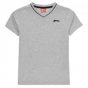 Image of Slazenger V Neck T Shirt Junior Boys - Grey Marl
