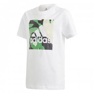 Image of adidas Camo T Shirt Junior Boys - White