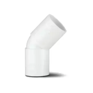 Image of Polypipe - solvent weld 45 deg bend white - White