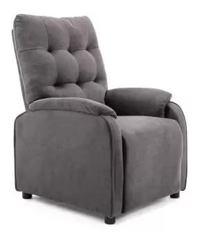 Image of Charlbury pushback fabric recliner chair - smokey charcoal grey