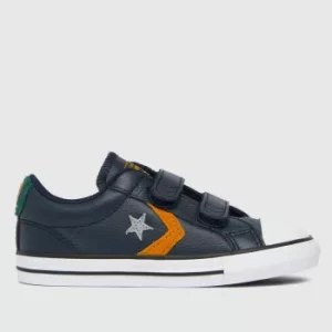 Image of Converse Navy Star Player 2v Leather Trainers Toddler