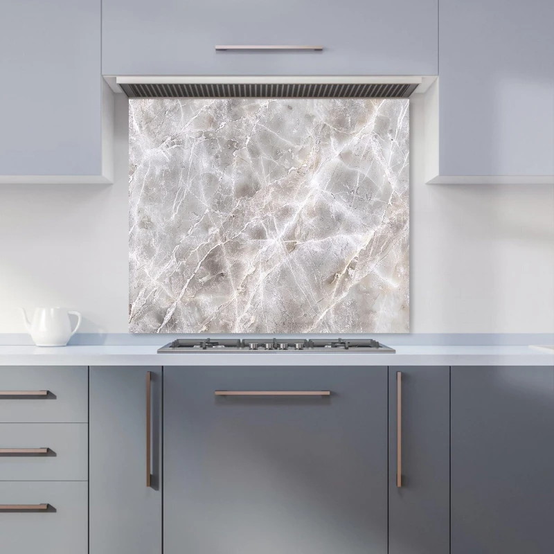 Image of Warren Reed - Designer Polished Grey Marble Effect Kitchen Splashback Size: 700mm x 750mm Grey Unisex 700mm x 750mm