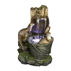 Image of Bermuda Otters At Play Water Fall