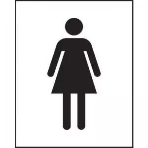 Image of Female Symbol&rsquo; Sign; Non-Adhesive Rigid 1mm PVC Board; 200mm