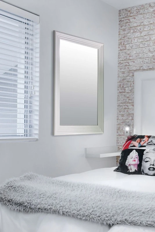 Image of Mirroroutlet New Modern Bright White Wall Mirror 3ft6 X 2ft6 (1060 X 756mm)