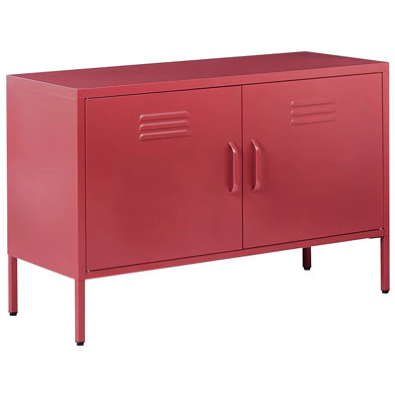 Image of Beliani Storage Unit Uria Metal Red