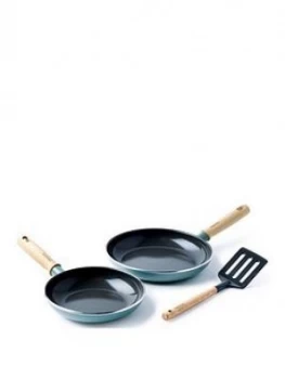 Image of Greenpan Mayflower Healthy Ceramic Non-Stick 2 Piece Frying Pan Set With Spatula