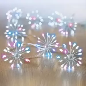 Image of Starburst 400 Rainbow LED String Lights Clear & Silver Cable