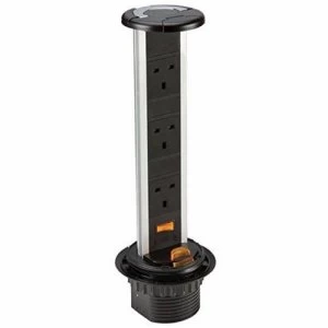 Image of KnightsBridge 13A 3G IP54 Pop Up Table Top Electrical Outlet Socket
