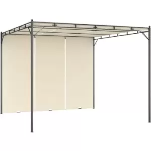 Image of Garden Gazebo with Side Curtain 3x3x2.25m Cream Vidaxl Cream