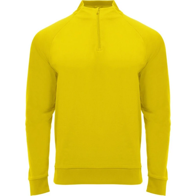 Image of ROLY Mens Epiro Quarter Zip Long-Sleeved Sweatshirt in Yellow Size: Medium Yellow Male M