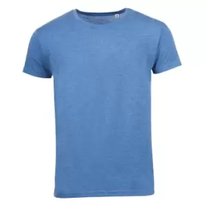 Image of SOLS Mens Mixed Short Sleeve T-Shirt (M) (Heather Blue)