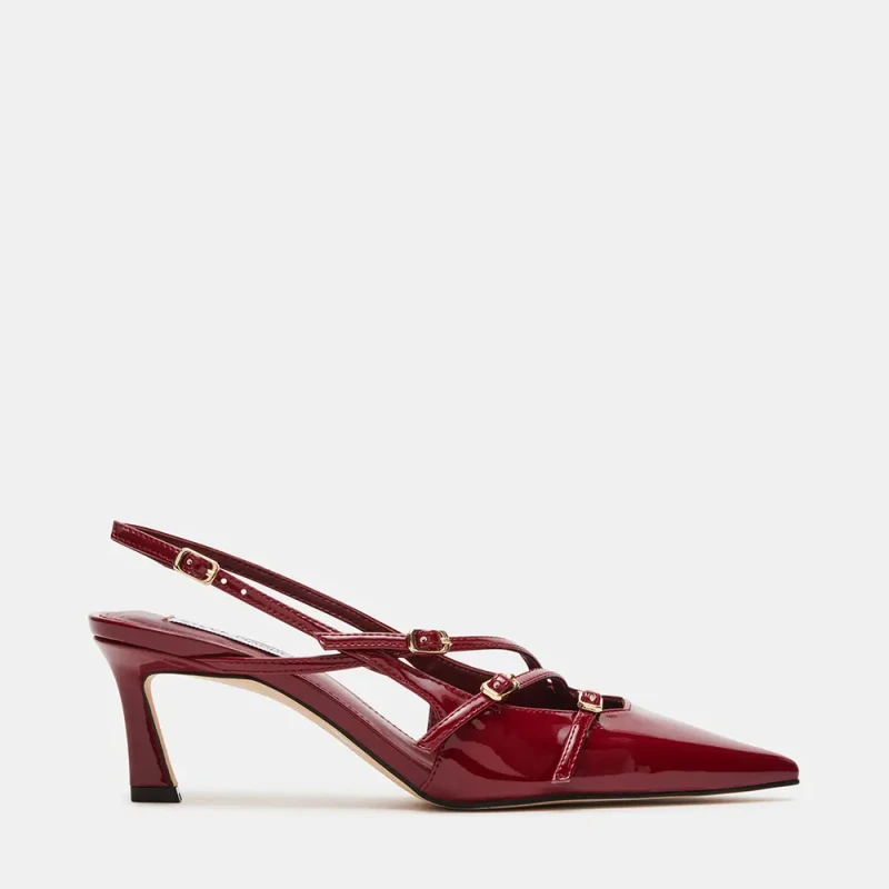 Image of Steve Madden Liana Patent Pumps - Red Red 4