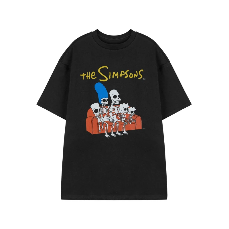 Image of The Simpsons The Simpsons Men Short Sleeved T-Shirt in Black Size: 2X-large Black XXL Male 5063203919369