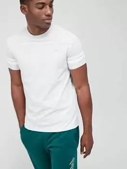 Image of Superdry Vintage Logo Quarterback T-Shirt - Grey Size M Men