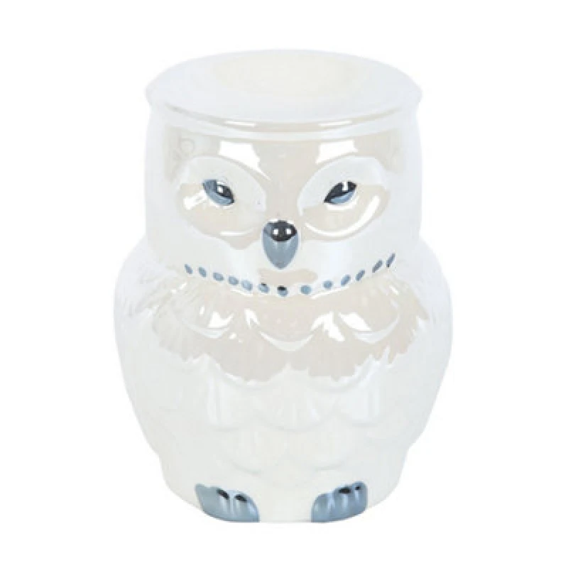 Image of Something Different Something Different Iridescent Owl Oil Burner in White White One Size Unisex 5063652565681