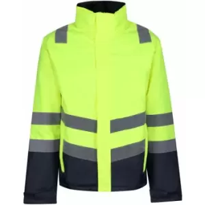 Image of Regatta Mens High-Vis Bomber Jacket (M) (Yellow/Navy) - Yellow/Navy