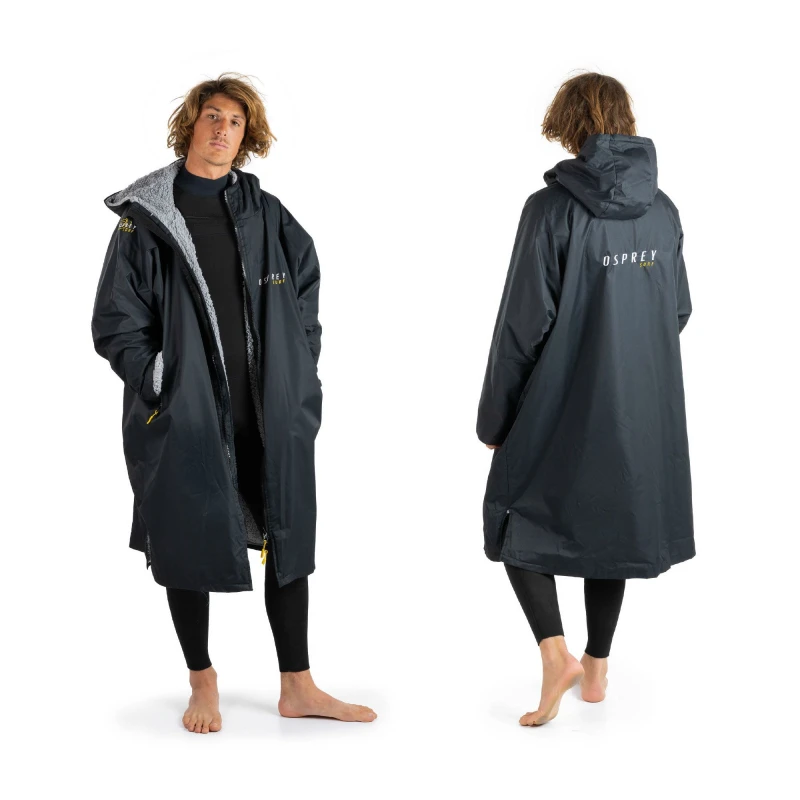 Image of Osprey Action Sports Adult Changing Robe Waterproof Changing Robe Black Size Size: XS Black Unisex XS