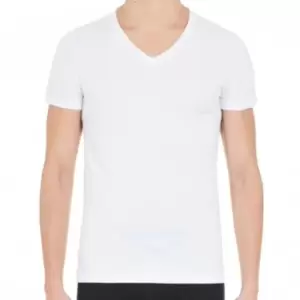 Image of HOM Supreme Cotton V-Neck T-Shirt - White S