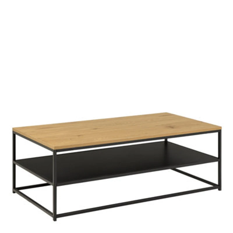 Image of Furniture To Go Gila Coffee Table With Open Shelf In Oak & Black