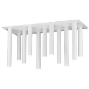 Image of Zumaline Loya Integrated LED Semi Flush Ceiling Light, Matt White, 11 Light, 4950LM 3000K