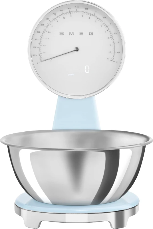 Image of Smeg 50's Style KSF01PBWW Kitchen Scales - Pastel Blue