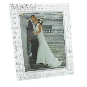Image of 8" x 10" - Mirror Glass & Glitter Frame - Mr & Mrs
