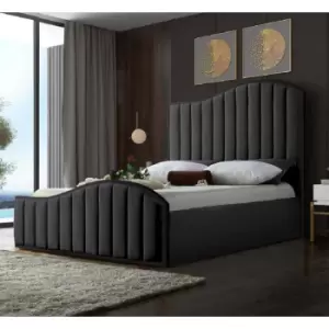 Image of Magnifik Bed King Plush Velvet Steel