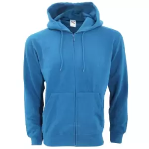 Image of SG Mens Plain Full Zip Hooded Sweatshirt (2XL) (Royal)