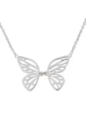 Image of Ladies Olivia Burton Silver Plated Butterfly Wing Necklace OBJ16EBN06