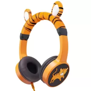 Image of Planet Buddies Charlie the Tiger PB-CTF Furry Wired Kids Headphones