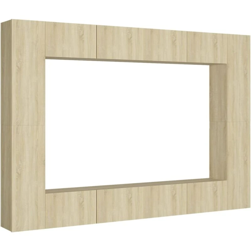 Image of VIDAXL 8 Piece tv Cabinet Set Sonoma Oak Engineered Wood Vidaxl 8720286572788