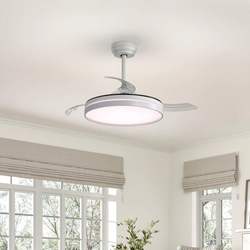 Image of Kabinet UK Acrylic Ceiling Fan Light with Retracted Blades White unisex One size