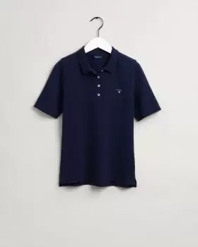 Image of GANT Women Original Long-Short Sleeve Pique Polo Shirt (XL) Blue