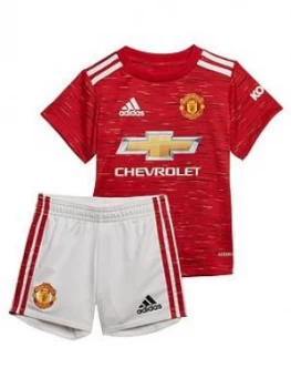 Image of Boys, Adidas Manchester United 20/21 Home Baby Mini Kit, Red, Size 6-9 Months