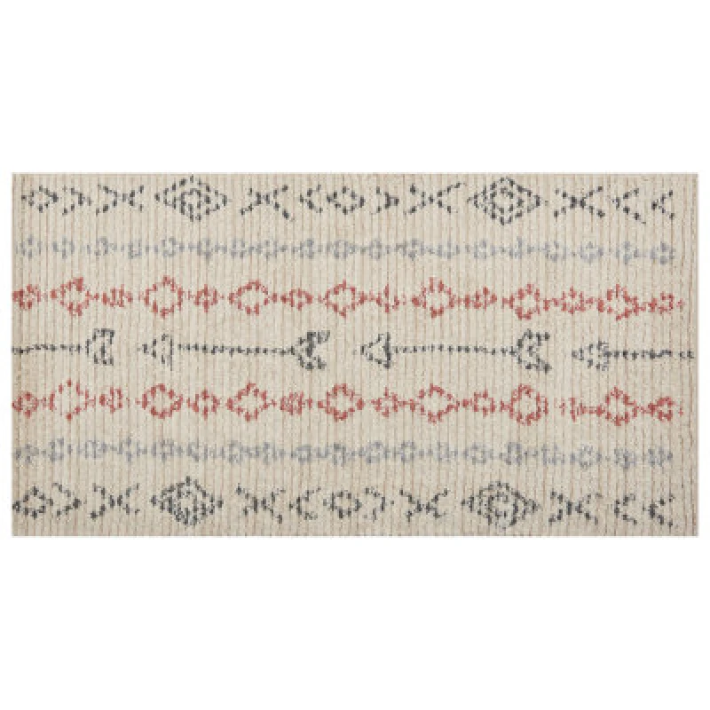 Image of Beliani Rug Dispur Beige 80 X 150 Cm Cotton