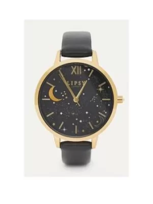 Image of Lipsy Lipsy Black Strap Watch with Black Dial, Black, Women