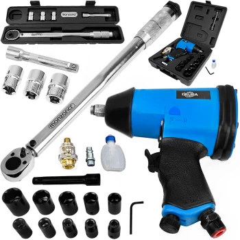 Image of Torque Wrench 1/2" + Pneumatic Screwdriver Set 1/2" 17Pcs