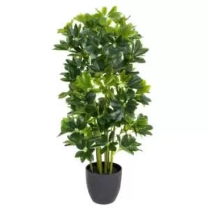 Image of Greenbrokers Artificial Schefflera Umbrella Plant In Black Pot 95Cm/3ft