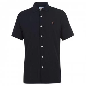 Image of Farah Vintage Seersucker Shirt - 412 True Navy