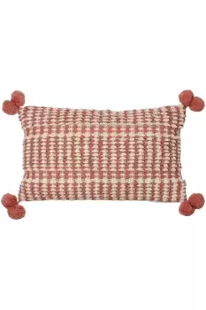 Image of Ayaan Woven Loop Tufted Cotton Double Pom Pom Cushion