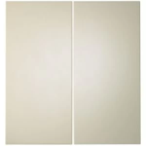 Image of IT Kitchens Santini Gloss Cream Slab Corner base door W925mm Set of 2