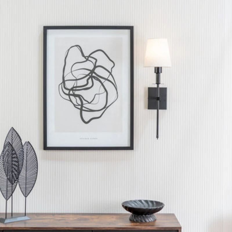 Image of ValueLights ValueLights Kincaid Rechargeable Single Easy Fit Dimmable Remote Control Wall Light with Shade in Black One Size Unisex 501652926641