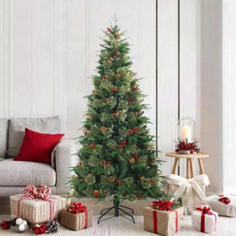 Image of Vidaxl Artificial Hinged Christmas Tree Green 180 Cm Pvc, Pe And Steel