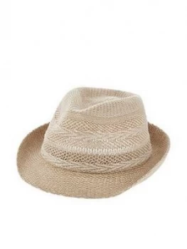 Image of Accessorize Chevron Packable Trilby - Natural