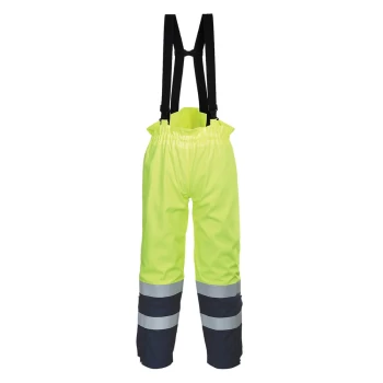 Image of Biz Flame Hi Vis Flame Resistant Multi Arc Trousers Yellow / Navy M